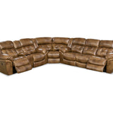 Hudson 3 Piece Leather Sectional - Saddle