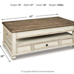 Ashley Furniture - REALYN LIFT TOP COCKTAIL TABLE - Light Brown Wood - Tables - Additional View 3