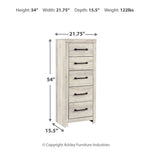 Ashley Furniture - Cambeck Narrow Chest - White - Beige Wood - Chests - Additional View 4