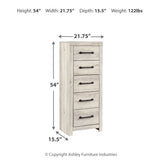 Ashley Furniture - Cambeck Narrow Chest - White - Beige Wood - Chests - Additional View 4