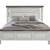 International Furniture Direct - Stone King Bed - Beige|Dark Gray Wood - Beds
