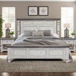 International Furniture Direct - Stone King Bed - Beige|Dark Gray Wood - Beds - Additional View 1