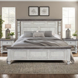 International Furniture Direct - Stone King Bed - Beige|Dark Gray Wood - Beds - Additional View 1