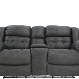 Haygen Power Loveseat With Console - Charcoal