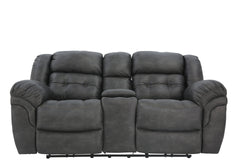 Haygen Power Loveseat With Console - Charcoal