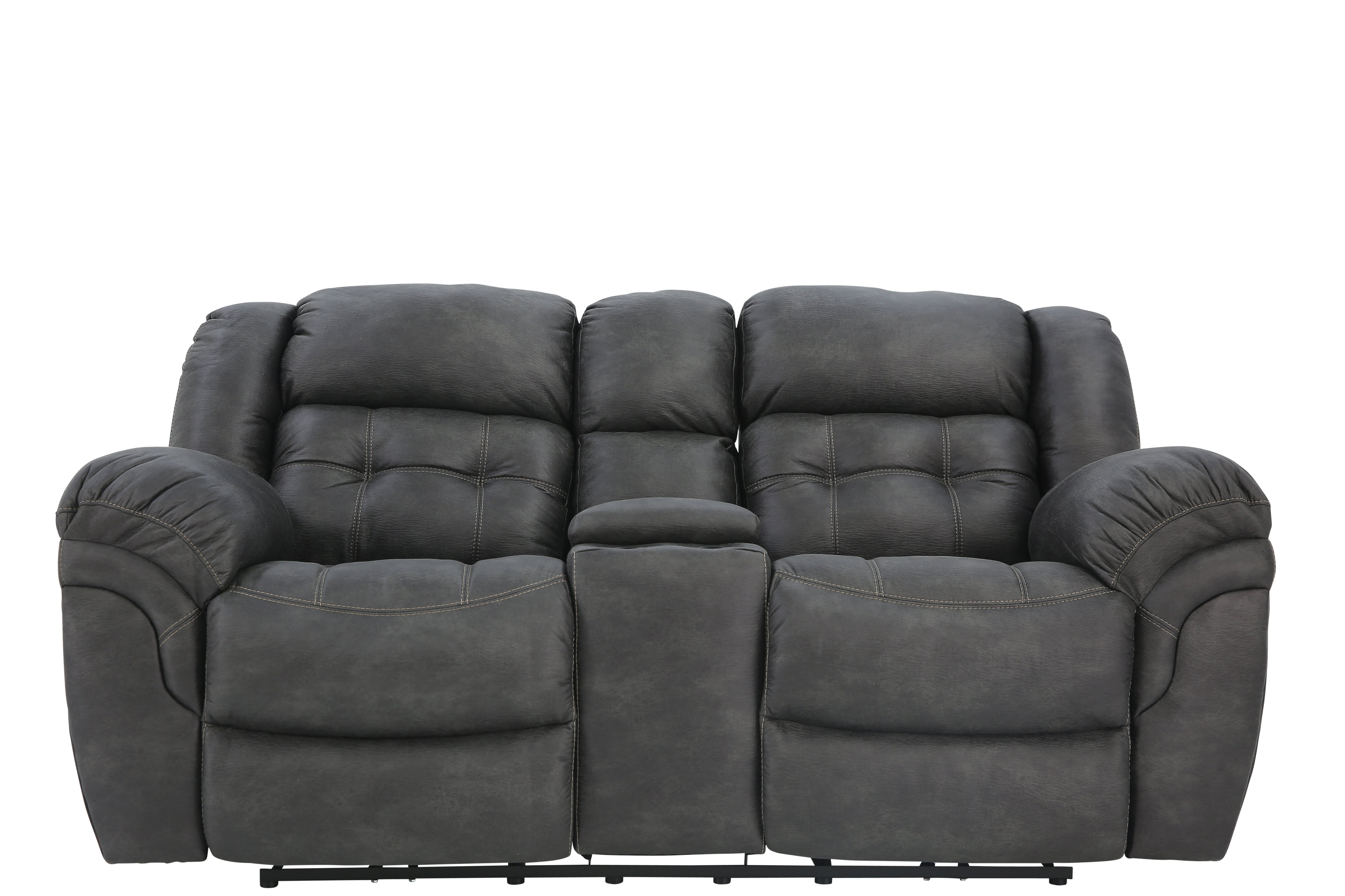 Haygen Power Loveseat With Console - Charcoal