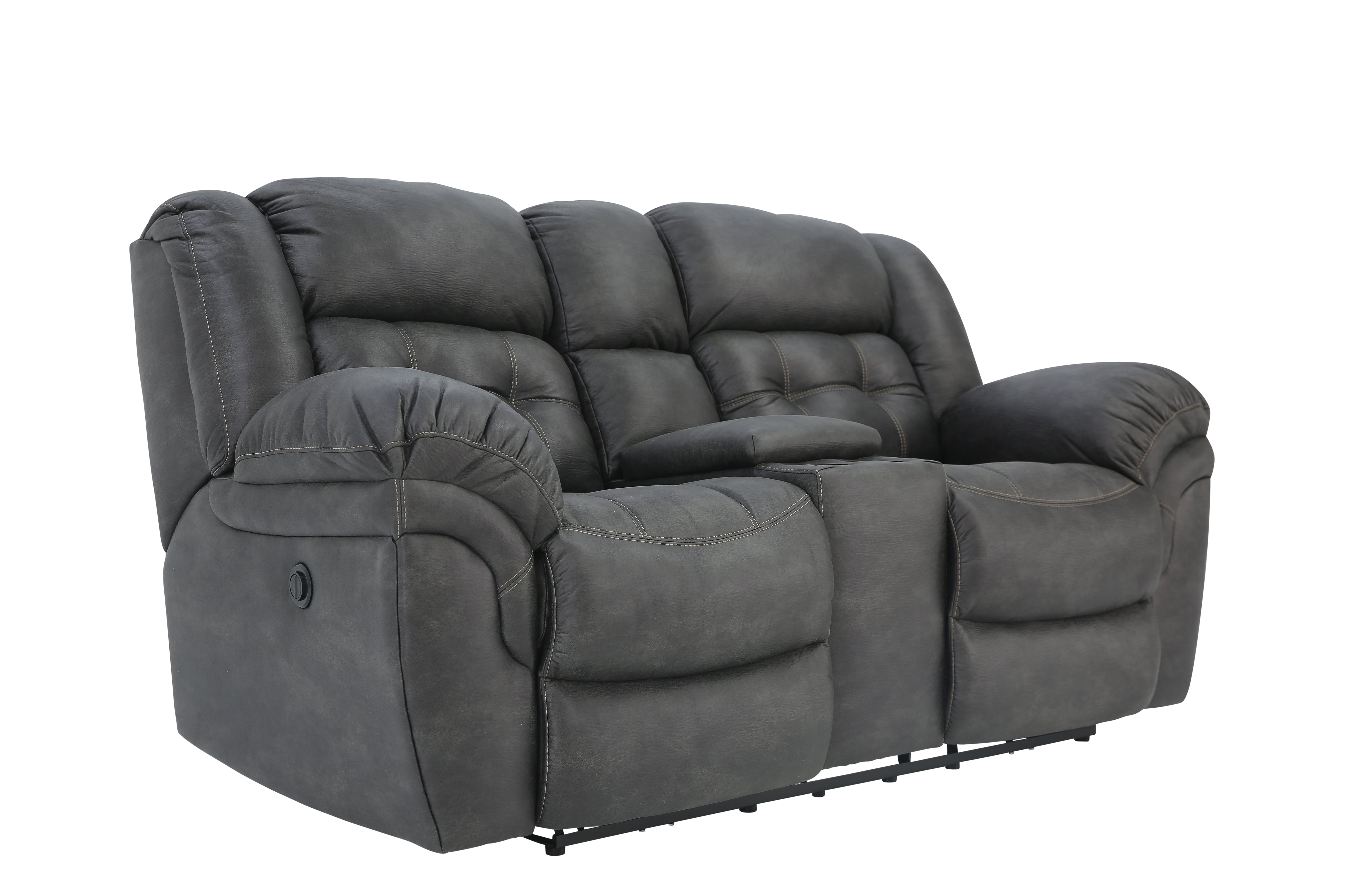 Haygen Power Loveseat With Console - Charcoal - Additional View 1