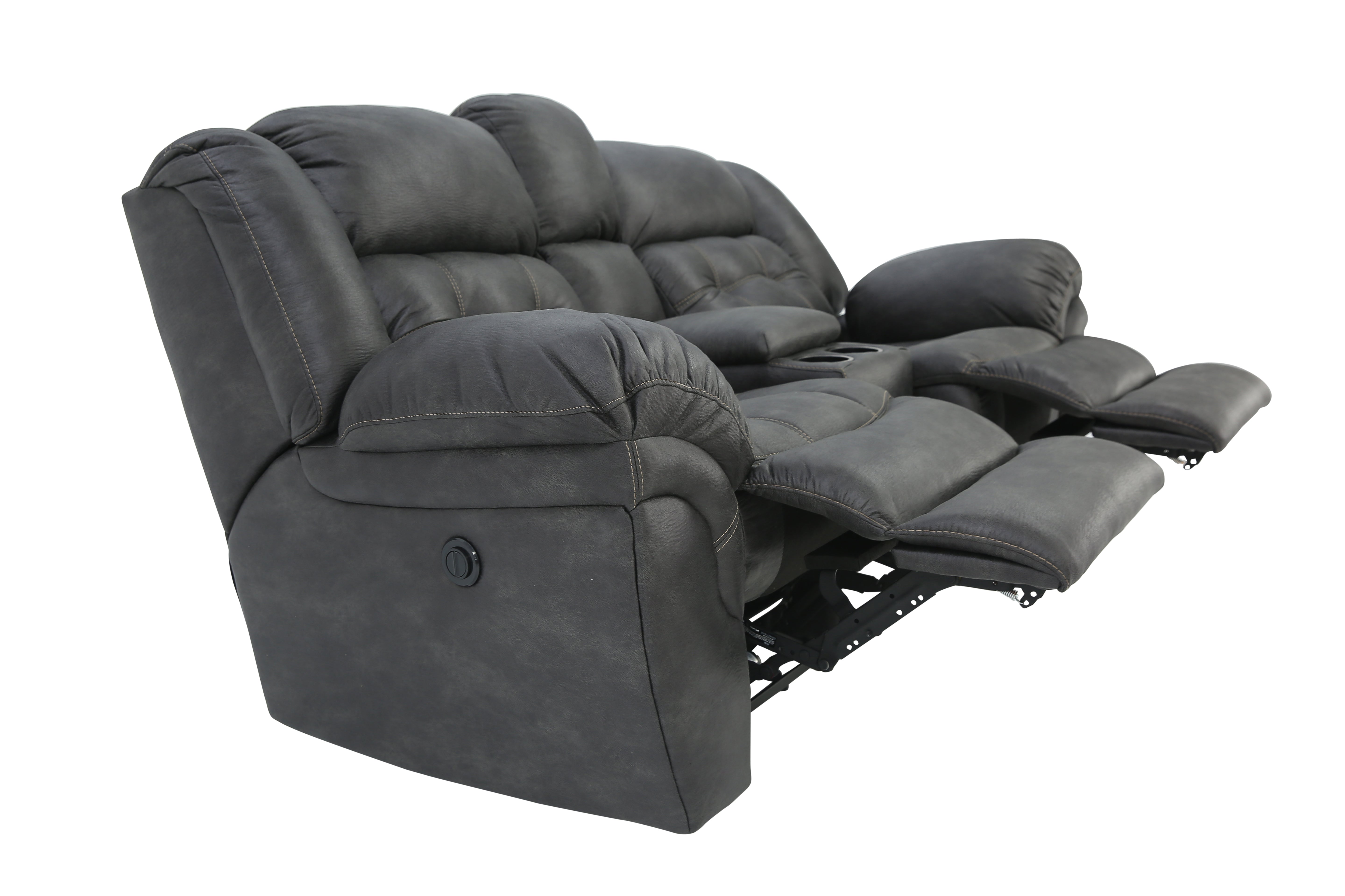 Haygen Power Loveseat With Console - Charcoal - Additional View 2