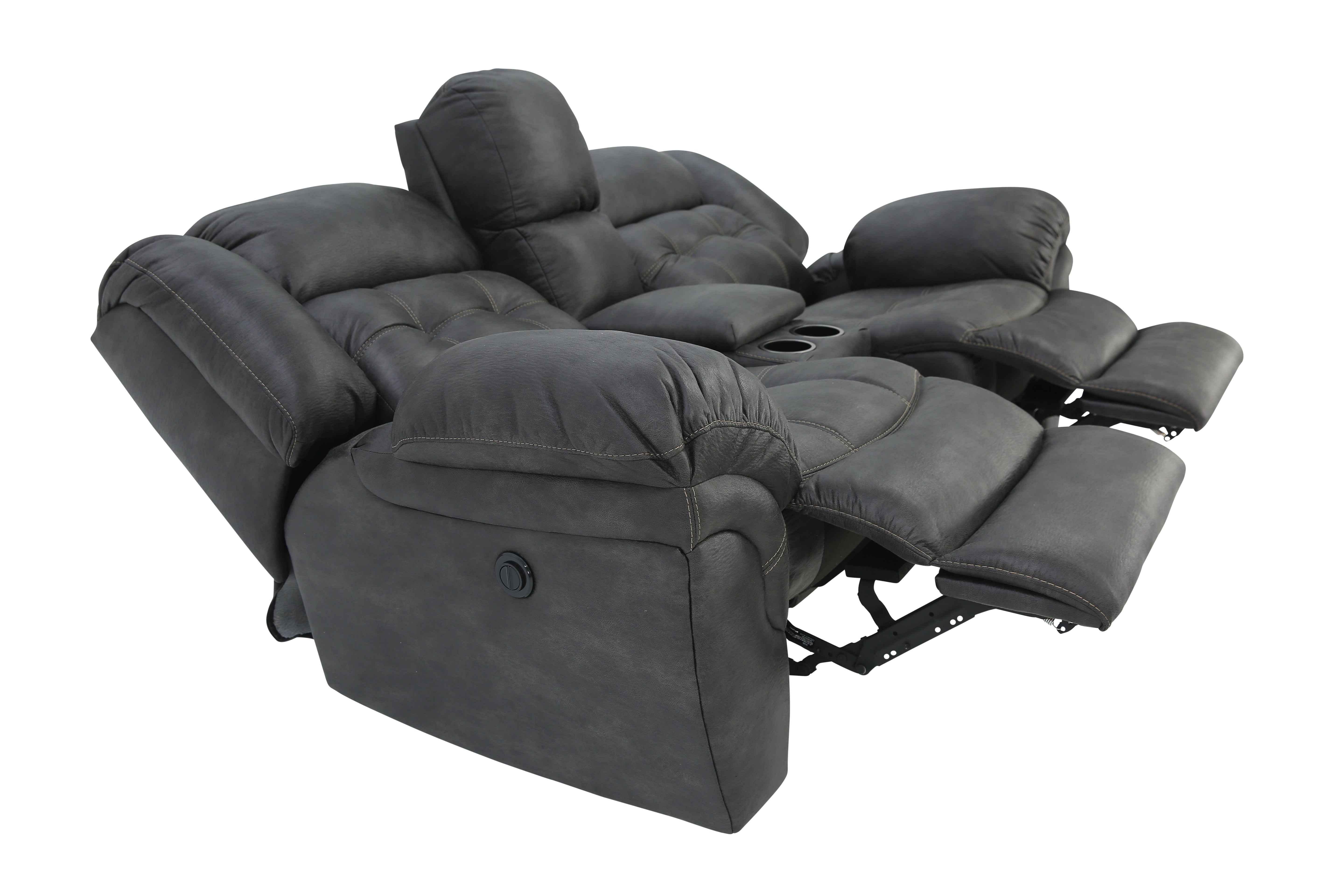 Haygen Power Loveseat With Console - Charcoal - Additional View 4