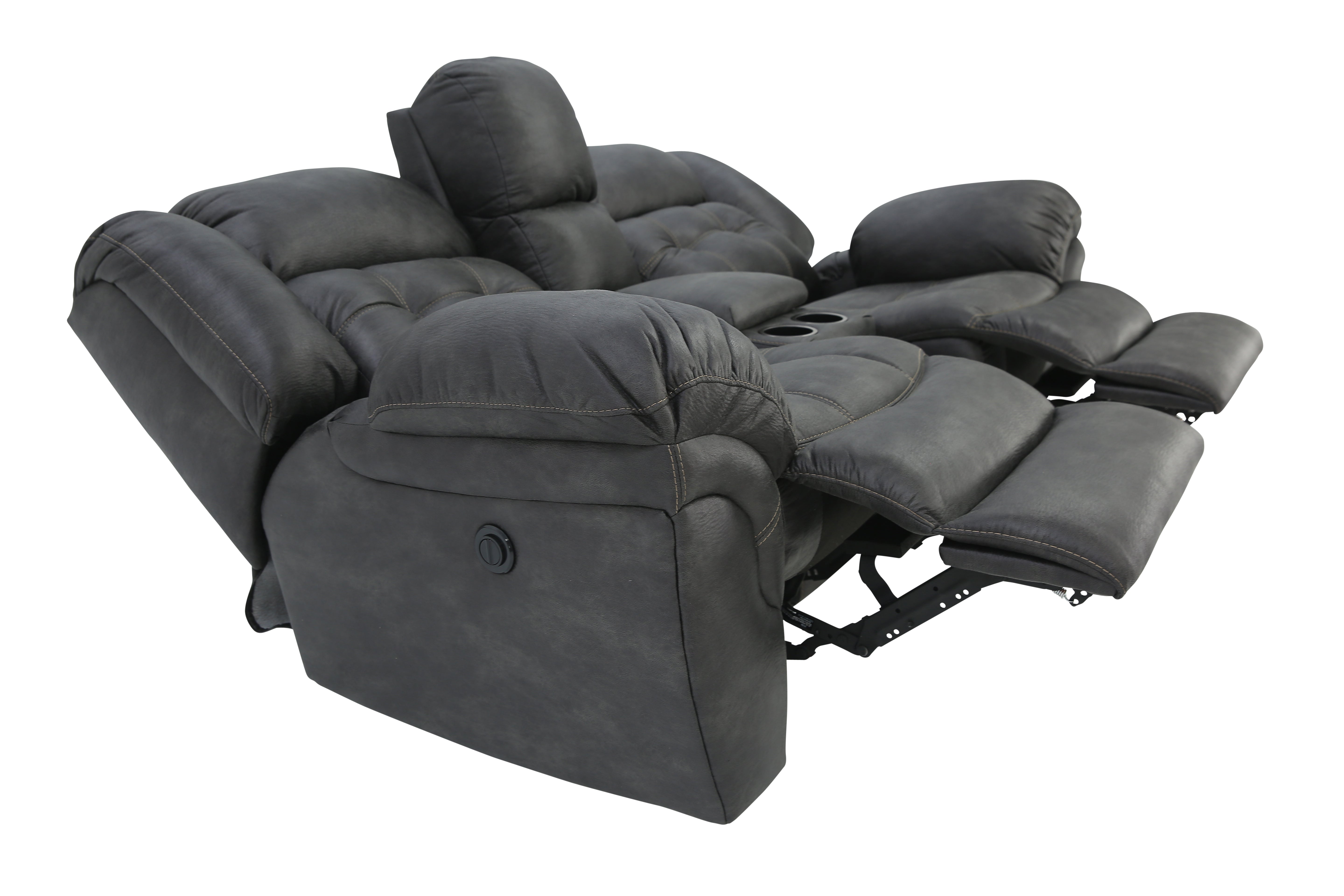 Haygen Power Loveseat With Console - Charcoal - Additional View 5