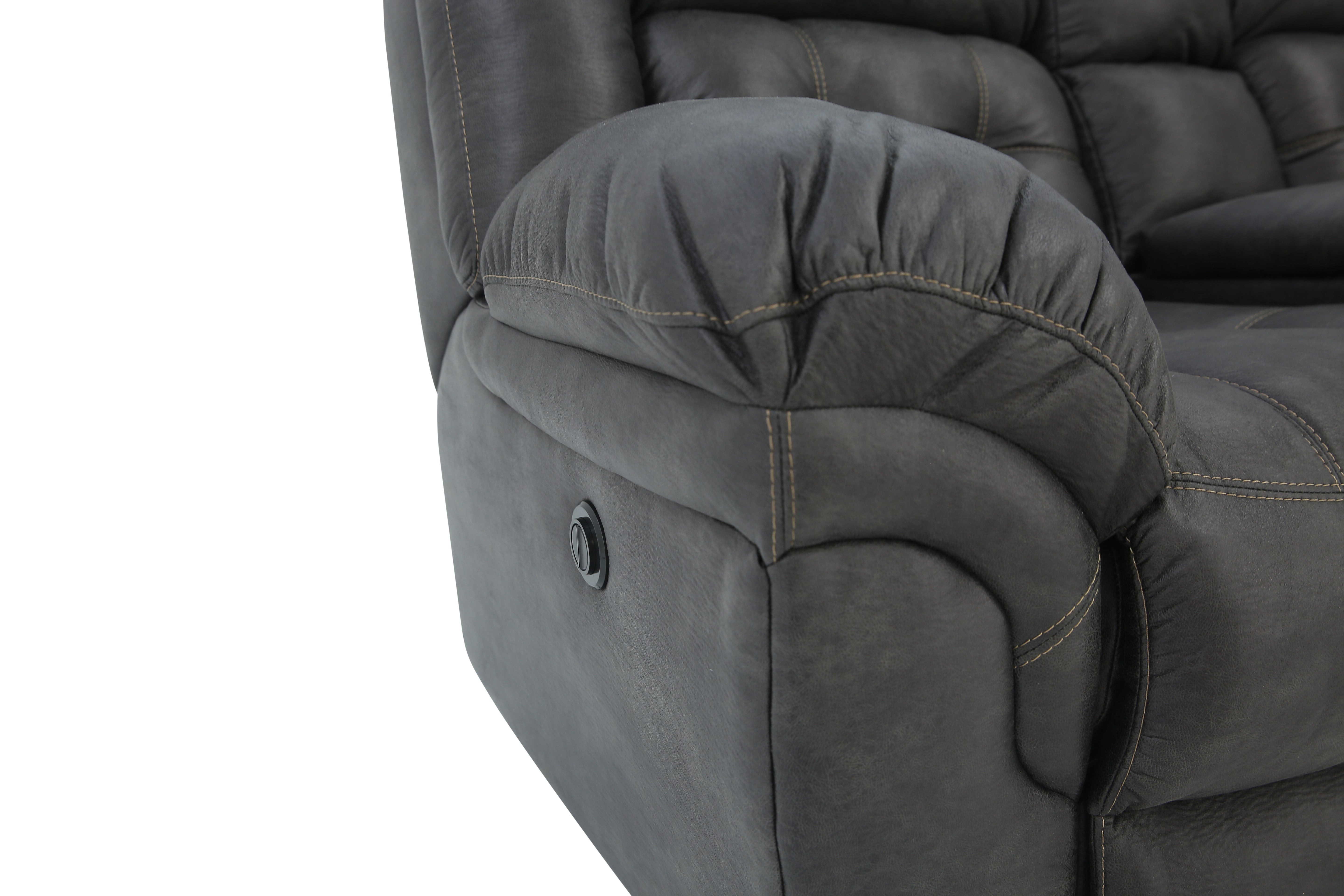 Haygen Power Loveseat With Console - Charcoal - Additional View 7