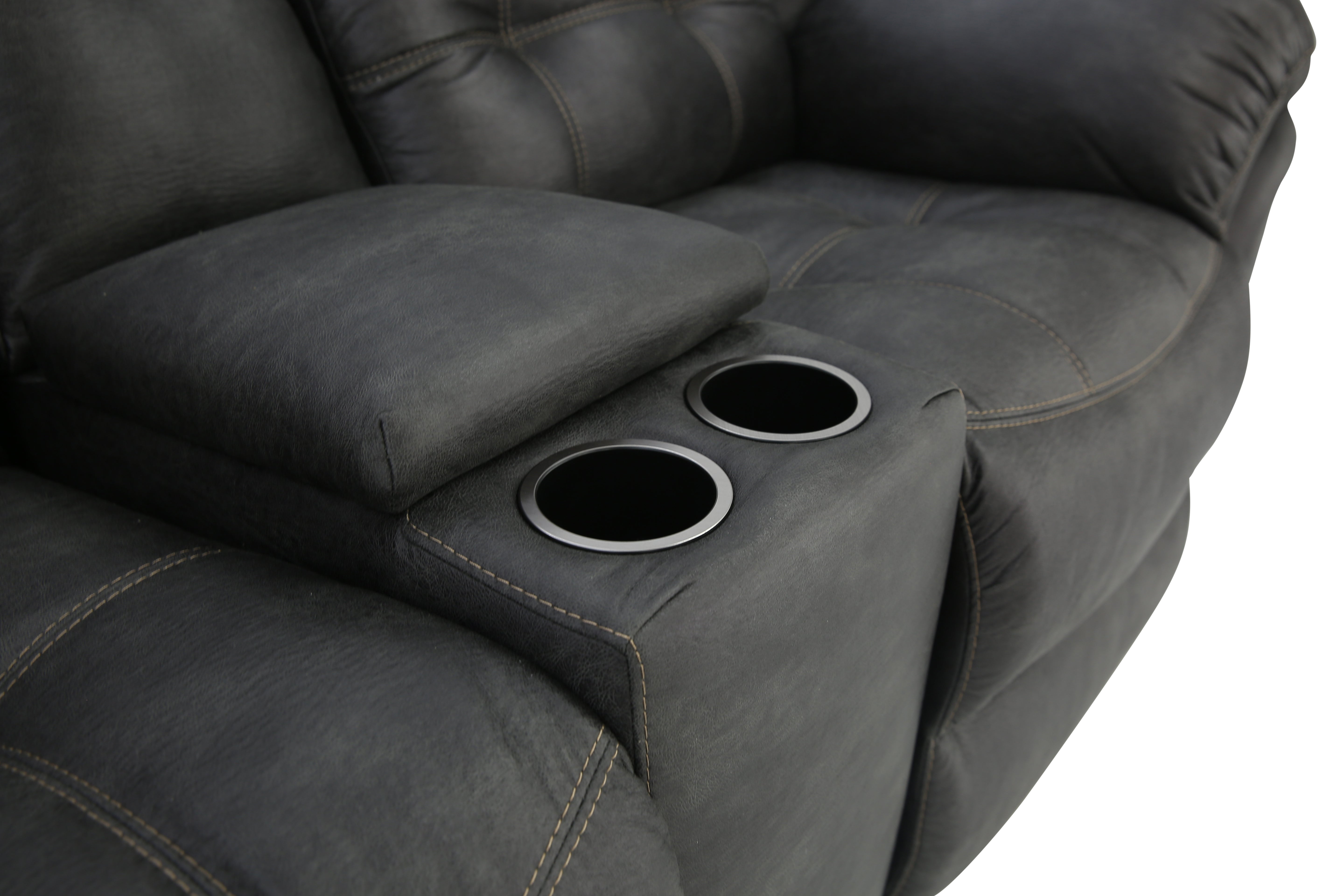 Haygen Power Loveseat With Console - Charcoal - Additional View 9