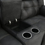 Haygen Power Loveseat With Console - Charcoal - Additional View 10