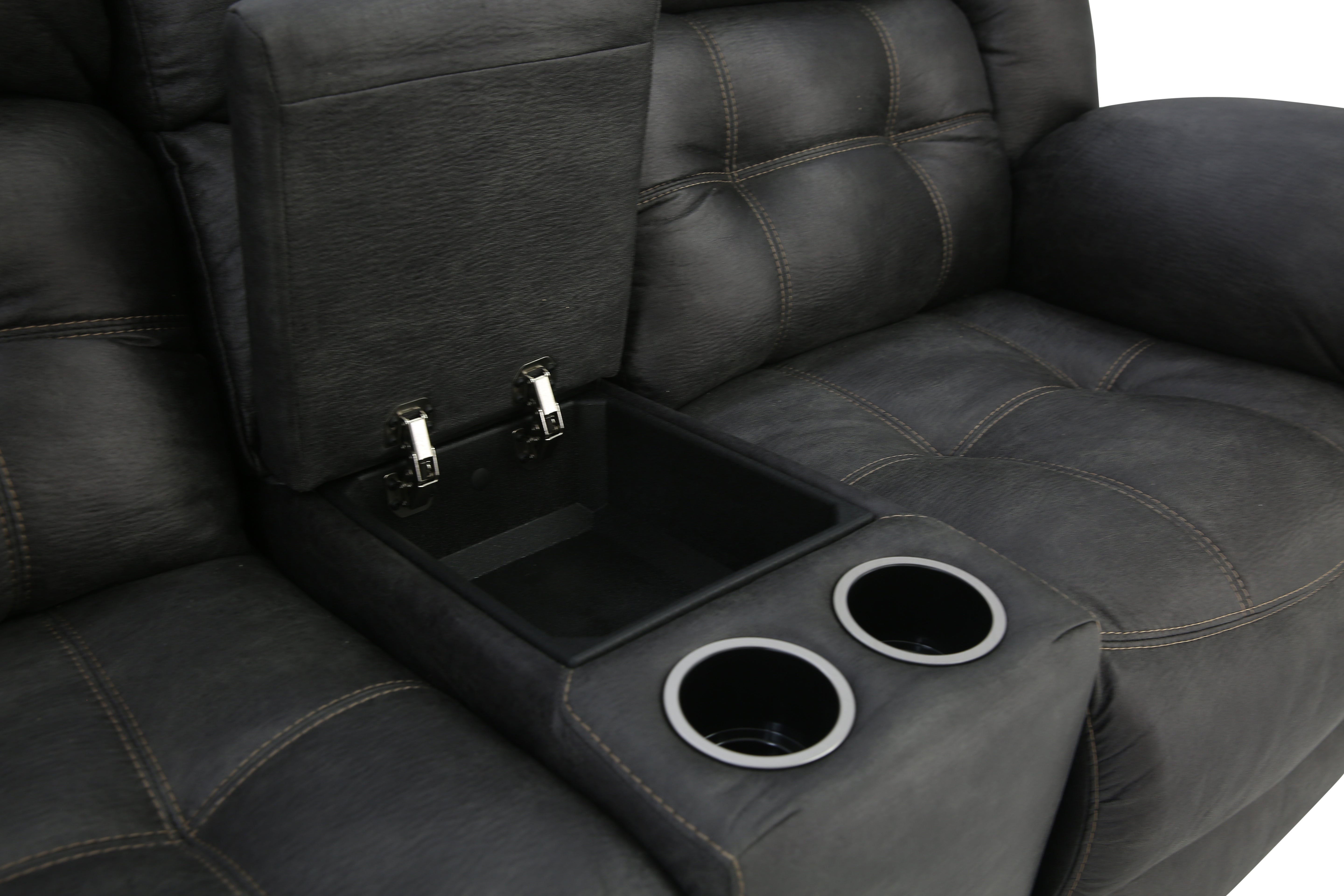 Haygen Power Loveseat With Console - Charcoal - Additional View 10