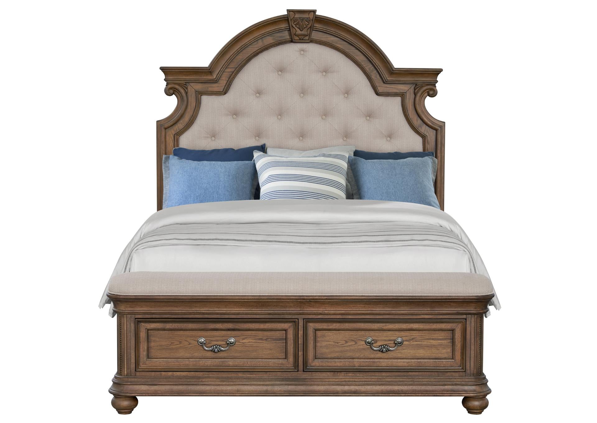 Mallory Light Queen Bed - Oak