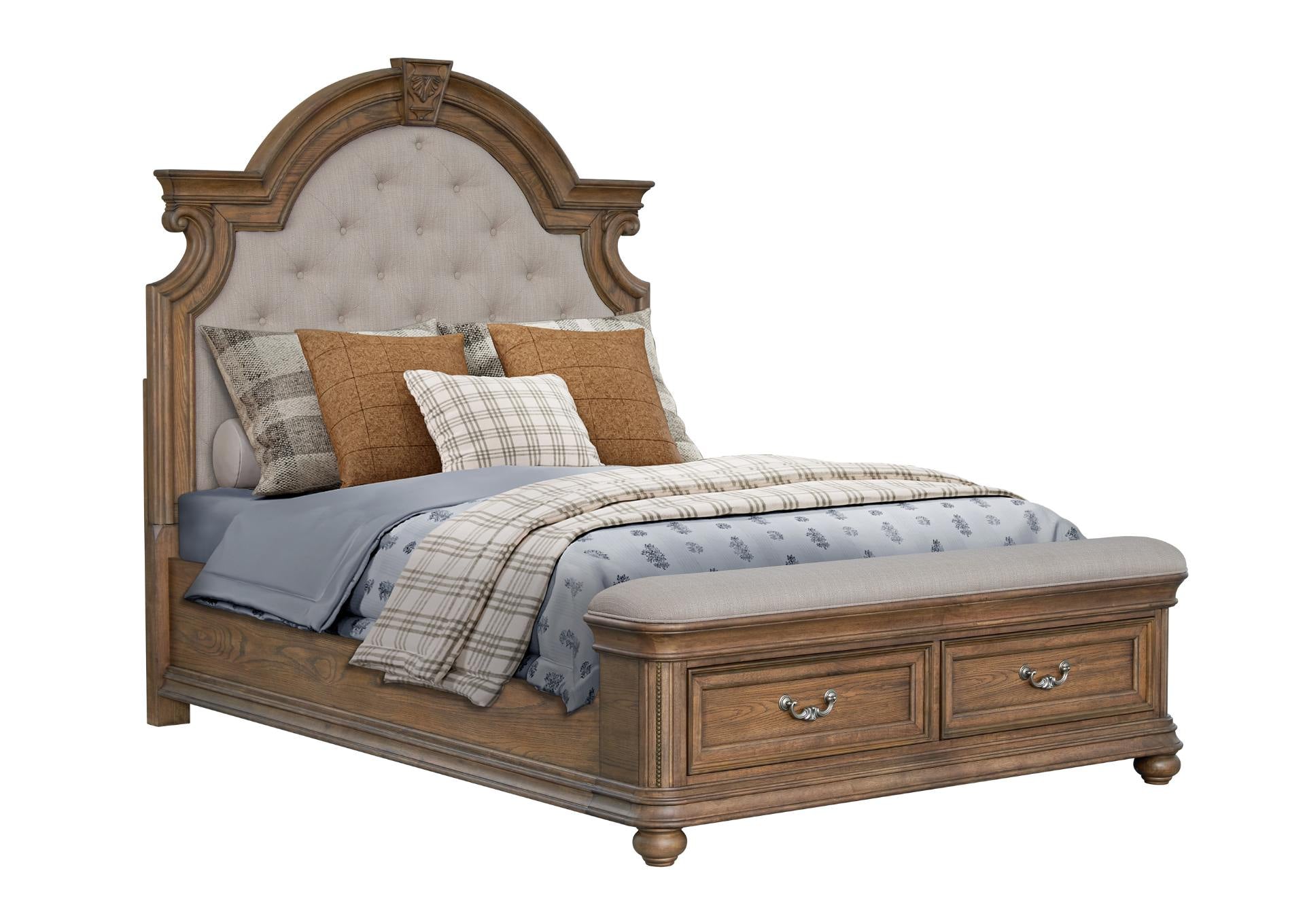 Mallory Light Queen Bed - Oak - Additional View 1