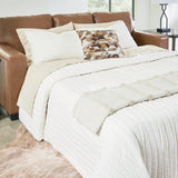 Ashley Furniture - Bolsena Queen Sofa Sleeper - Caramel - Light Brown Leather Match - Sofas - Additional View 1