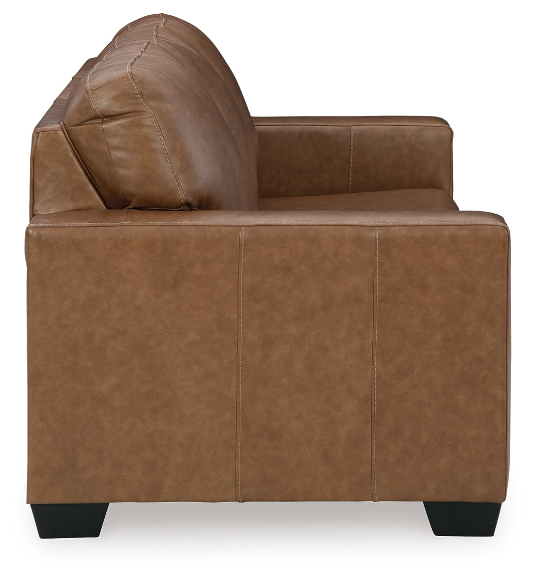 Ashley Furniture - Bolsena Queen Sofa Sleeper - Caramel - Light Brown Leather Match - Sofas - Additional View 3