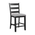 Elements International - Martin 5 Piece Counter Dining Set - Dark Gray Wood|Fabric - Dining Room Sets - Additional View 4