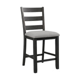 Elements International - Martin 5 Piece Counter Dining Set - Dark Gray Wood|Fabric - Dining Room Sets - Additional View 4