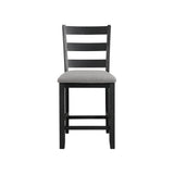 Elements International - Martin 5 Piece Counter Dining Set - Dark Gray Wood|Fabric - Dining Room Sets - Additional View 5