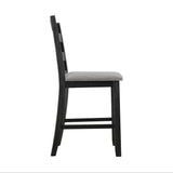 Elements International - Martin 5 Piece Counter Dining Set - Dark Gray Wood|Fabric - Dining Room Sets - Additional View 6