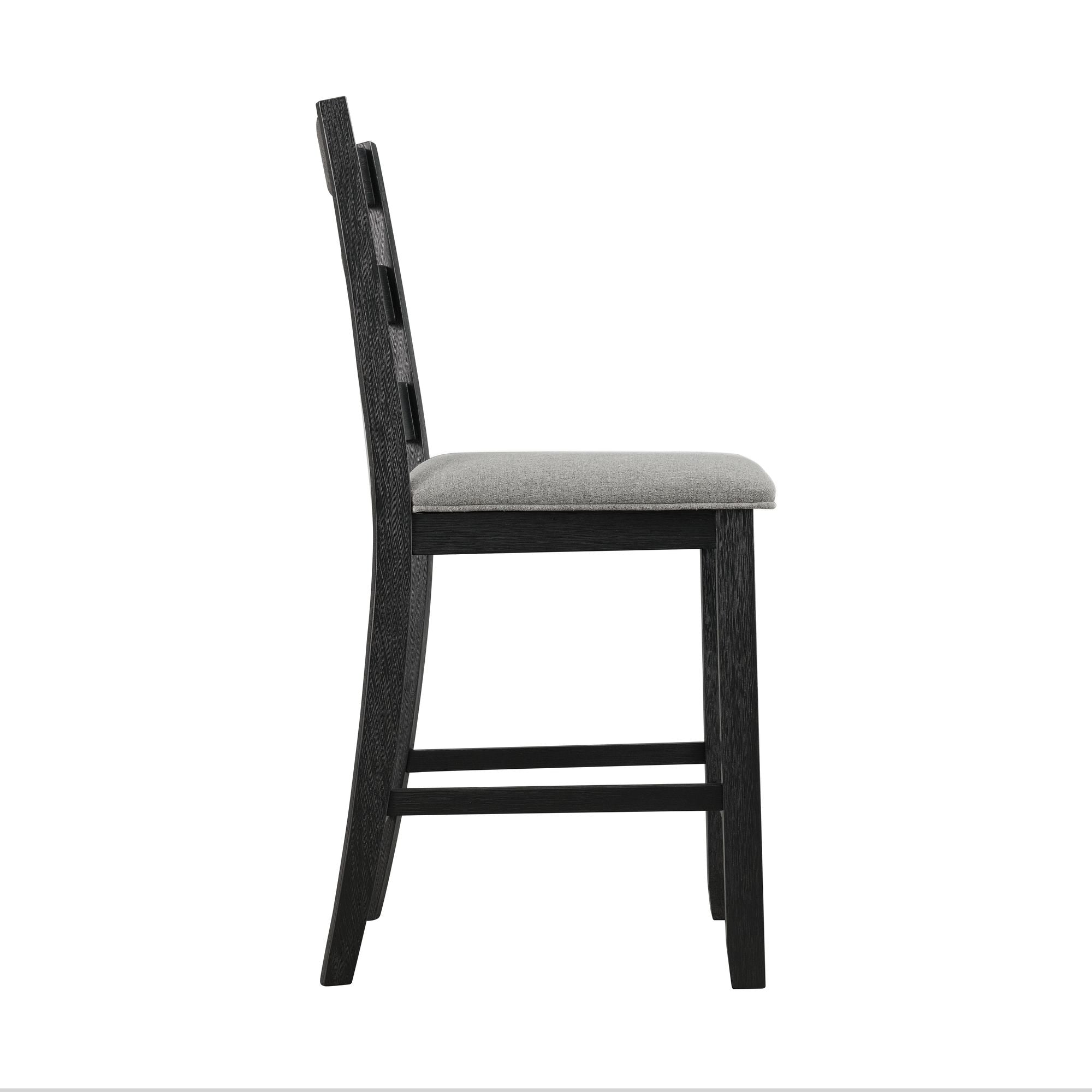 Elements International - Martin 5 Piece Counter Dining Set - Dark Gray Wood|Fabric - Dining Room Sets - Additional View 6