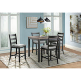 Elements International - Martin 5 Piece Counter Dining Set - Dark Gray Wood|Fabric - Dining Room Sets - Additional View 8