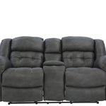 Haygen Reclining Loveseat With Console - Charcoal