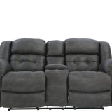 Haygen Reclining Loveseat With Console - Charcoal