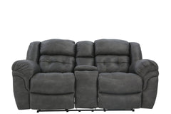 Haygen Reclining Loveseat With Console - Charcoal