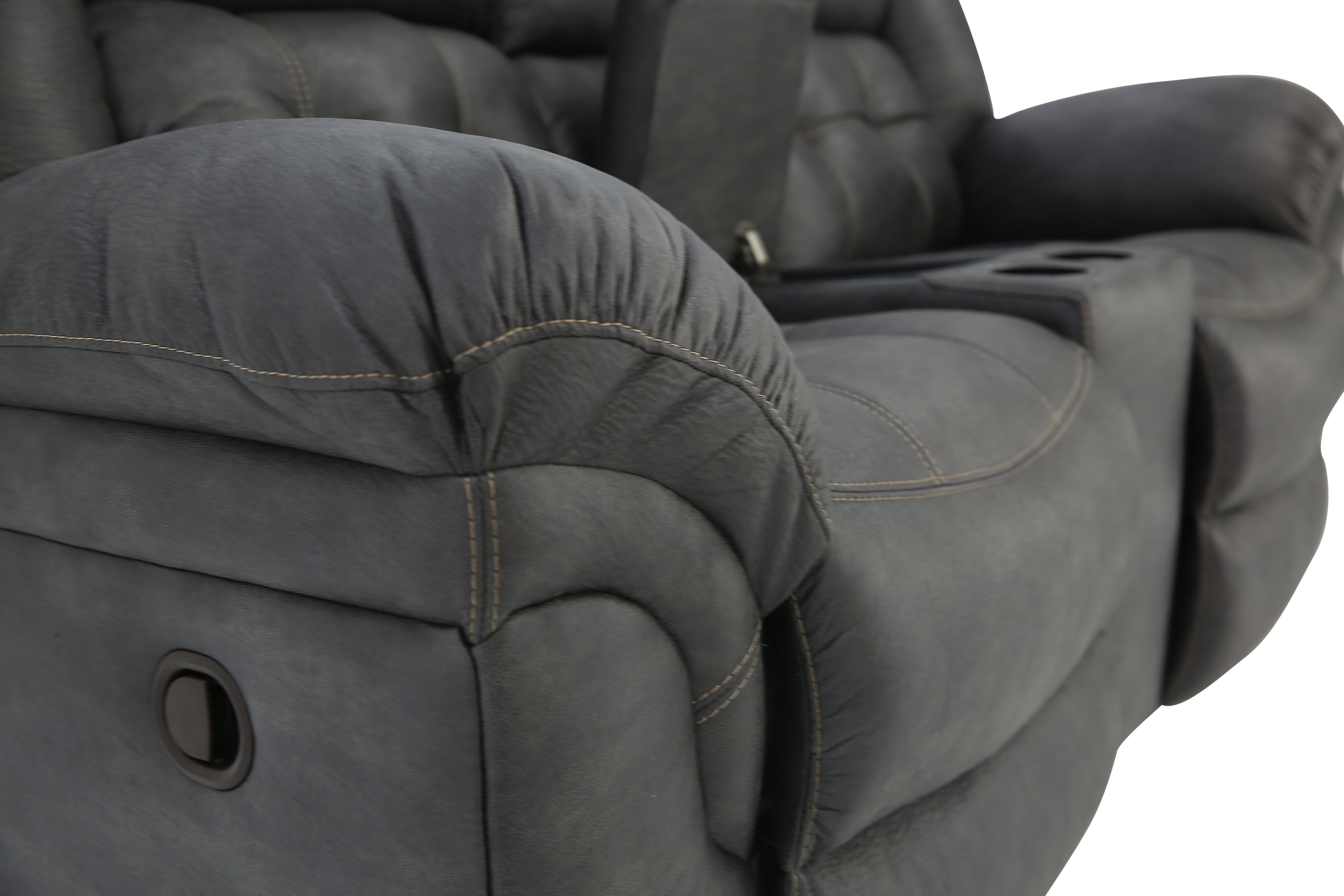 Haygen Reclining Loveseat With Console - Charcoal - Additional View 5