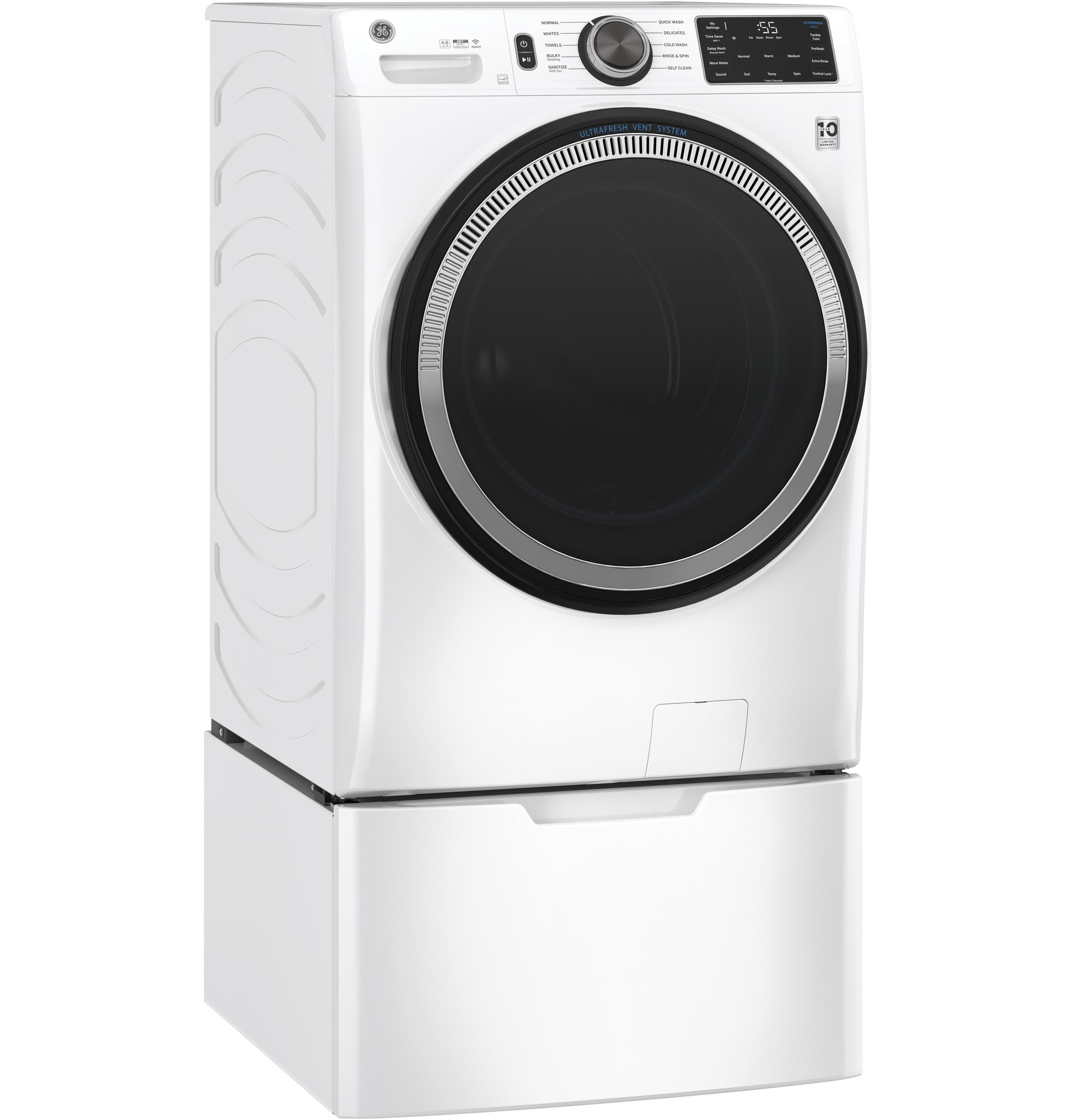 GE WHITE 4.8CU FRONT LOAD WASHER - Washers - Additional View 2