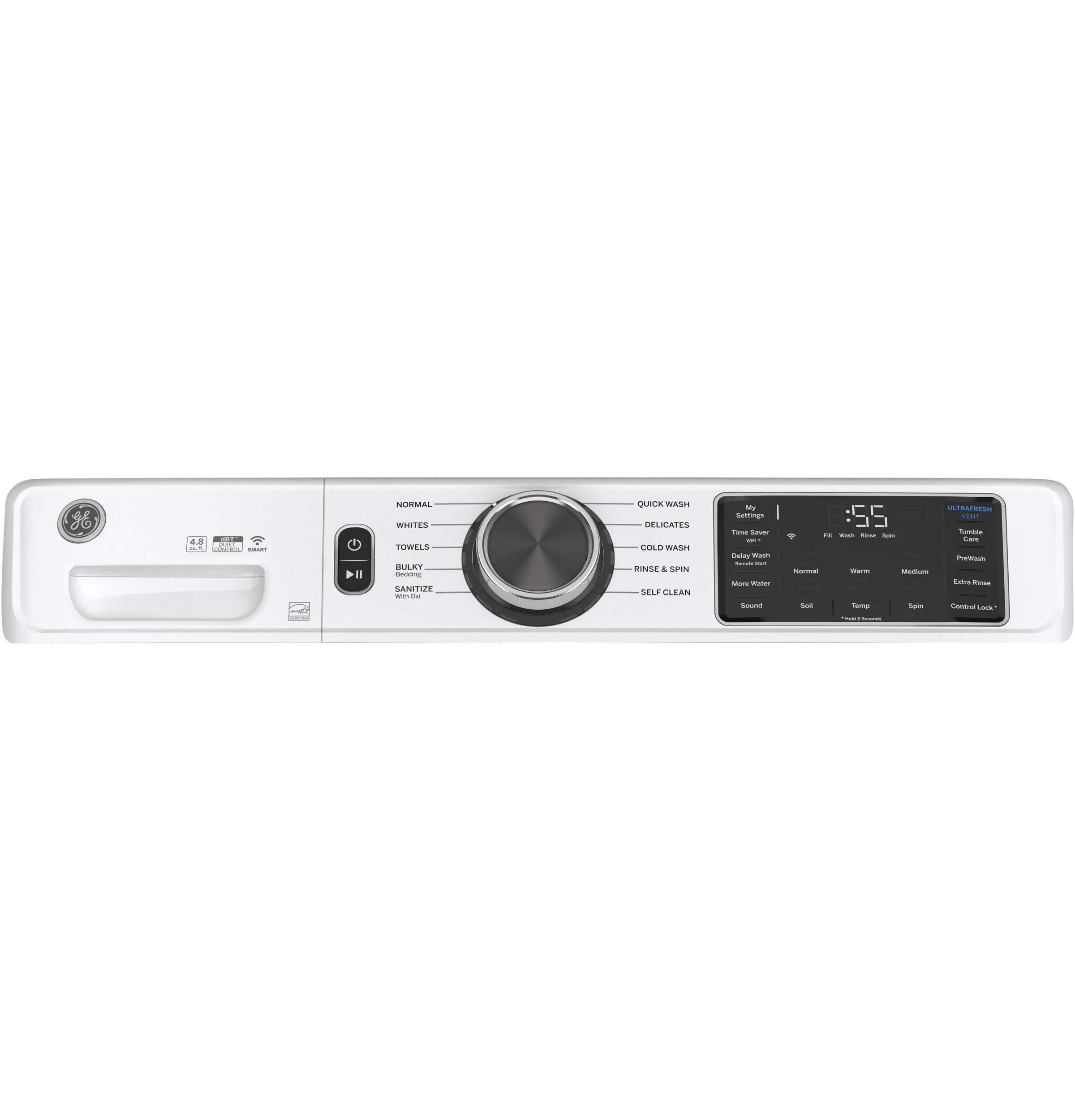 GE WHITE 4.8CU FRONT LOAD WASHER - Washers - Additional View 3
