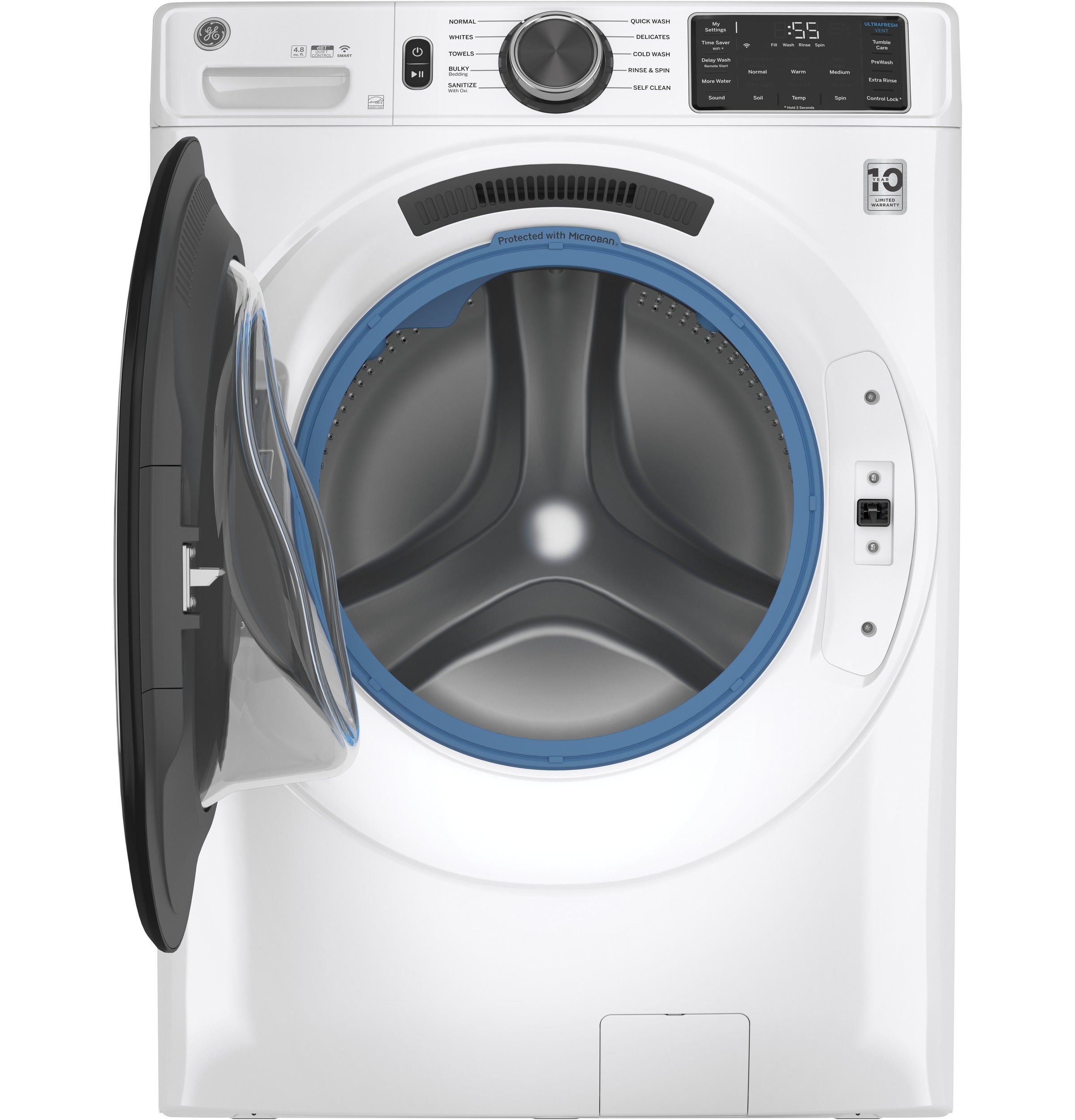 GE WHITE 4.8CU FRONT LOAD WASHER - Washers - Additional View 8