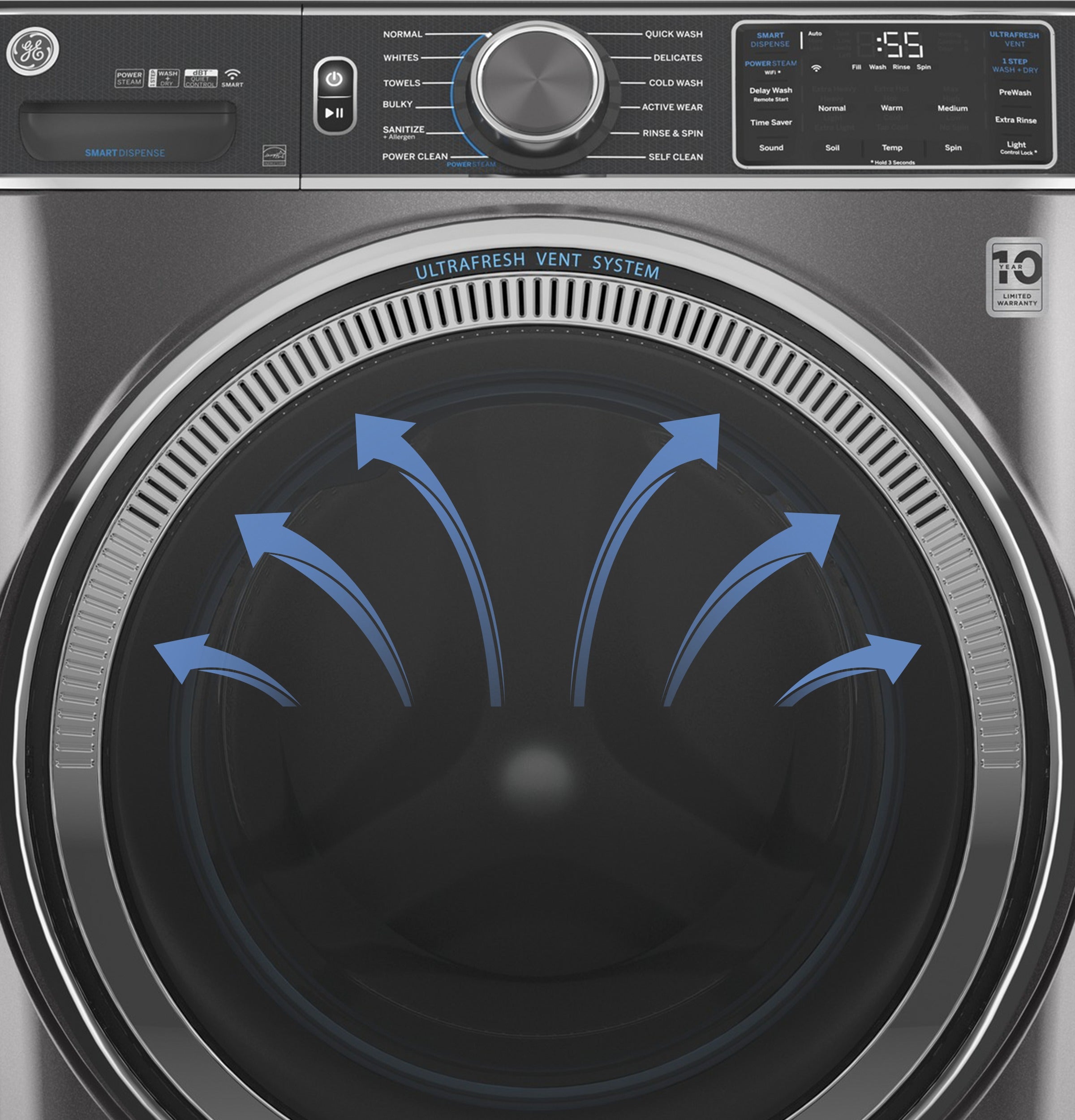 GE WHITE 4.8CU FRONT LOAD WASHER - Washers - Additional View 10