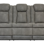 Ashley Furniture - Next-Gen Power Sofa - Slate - Dark Gray Faux Leather - Sofas