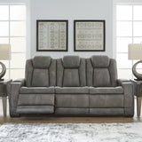 Ashley Furniture - Next-Gen Power Sofa - Slate - Dark Gray Faux Leather - Sofas - Additional View 1