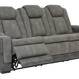 Ashley Furniture - Next-Gen Power Sofa - Slate - Dark Gray Faux Leather - Sofas - Additional View 2