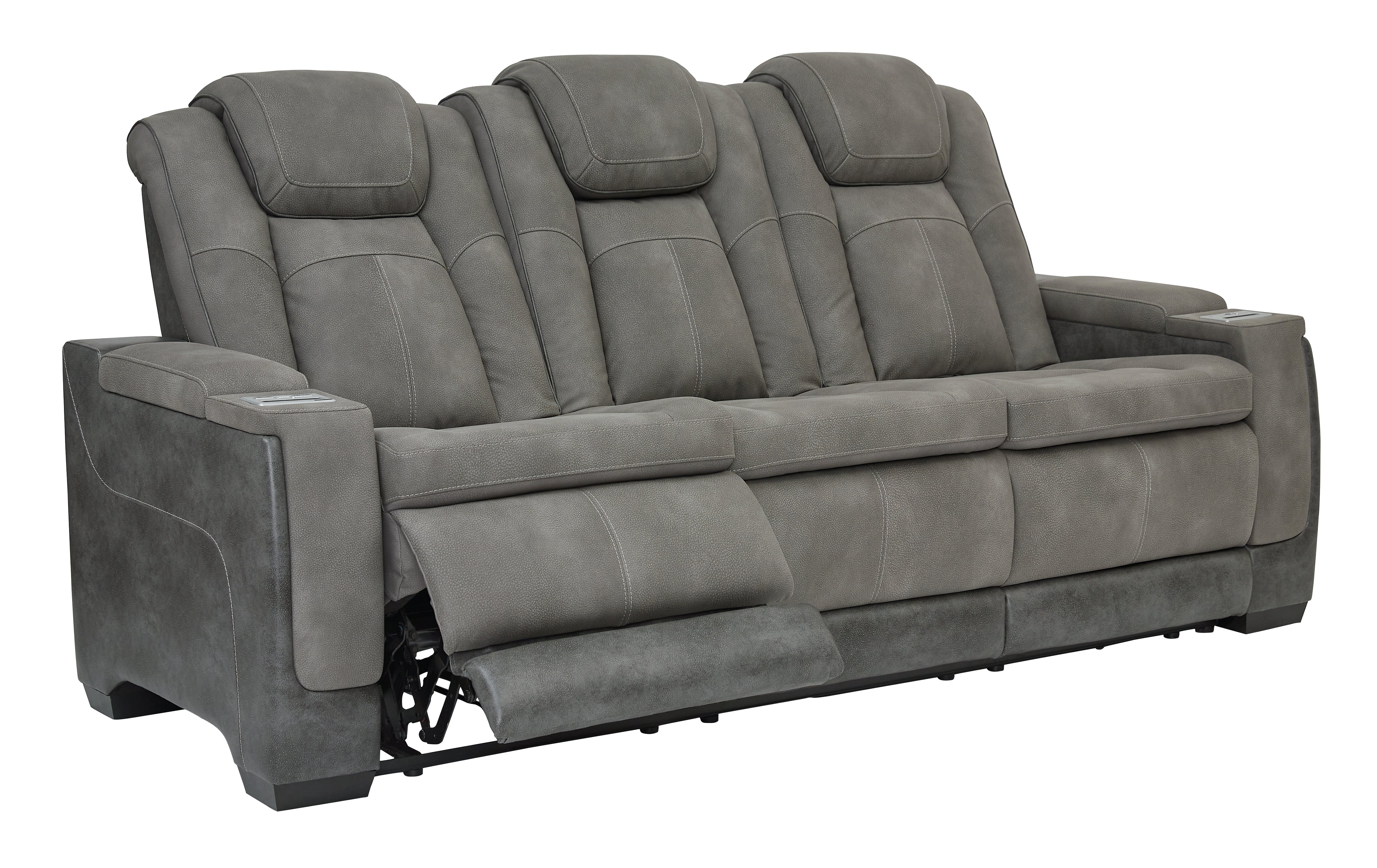 Ashley Furniture - Next-Gen Power Sofa - Slate - Dark Gray Faux Leather - Sofas - Additional View 2