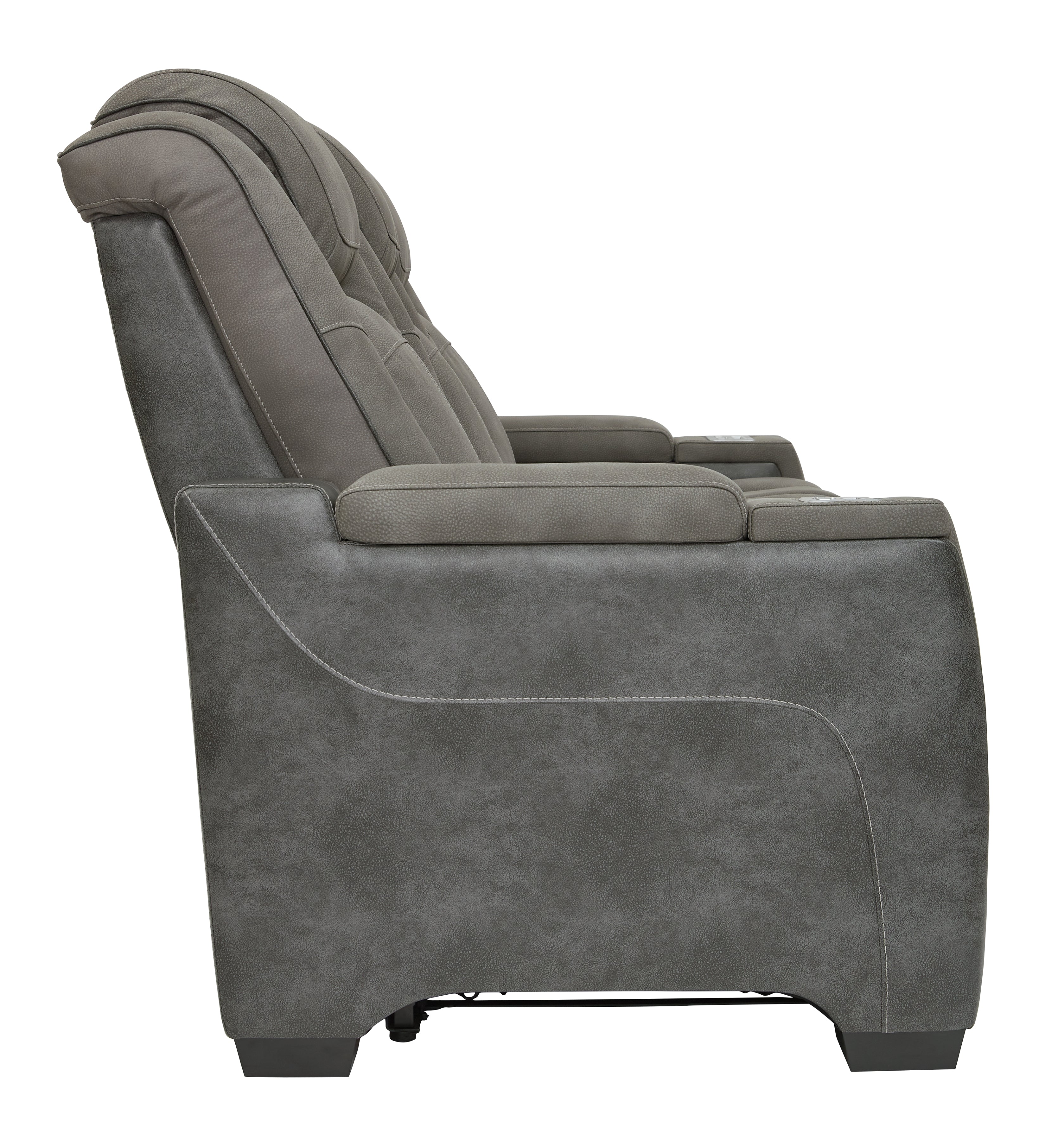 Ashley Furniture - Next-Gen Power Sofa - Slate - Dark Gray Faux Leather - Sofas - Additional View 3