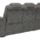 Ashley Furniture - Next-Gen Power Sofa - Slate - Dark Gray Faux Leather - Sofas - Additional View 4