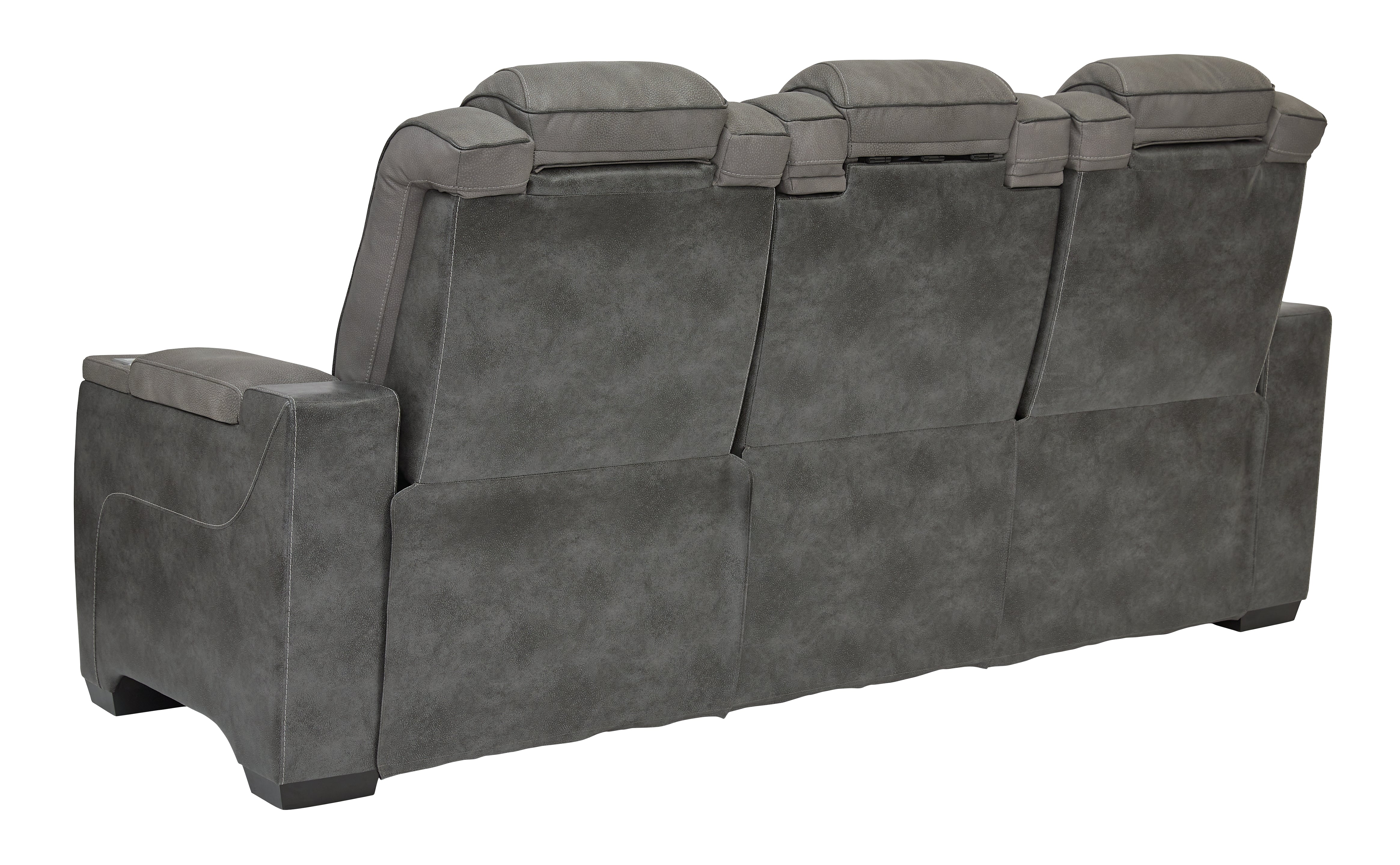 Ashley Furniture - Next-Gen Power Sofa - Slate - Dark Gray Faux Leather - Sofas - Additional View 4