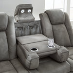 Ashley Furniture - Next-Gen Power Sofa - Slate - Dark Gray Faux Leather - Sofas - Additional View 5