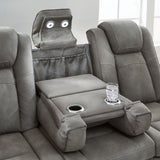 Ashley Furniture - Next-Gen Power Sofa - Slate - Dark Gray Faux Leather - Sofas - Additional View 5