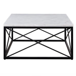 Steve Silver Furniture - SKYLER COCKTAIL TABLE - White|Black Marble/Stone|Metal - Tables