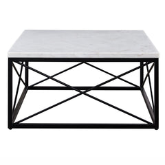 Steve Silver Furniture - SKYLER COCKTAIL TABLE - White|Black Marble/Stone|Metal - Tables
