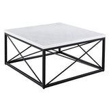 Steve Silver Furniture - SKYLER COCKTAIL TABLE - White|Black Marble/Stone|Metal - Tables - Additional View 1