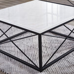 Steve Silver Furniture - SKYLER COCKTAIL TABLE - White|Black Marble/Stone|Metal - Tables - Additional View 2