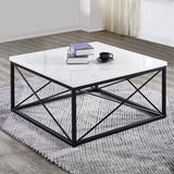 Steve Silver Furniture - SKYLER COCKTAIL TABLE - White|Black Marble/Stone|Metal - Tables - Additional View 3